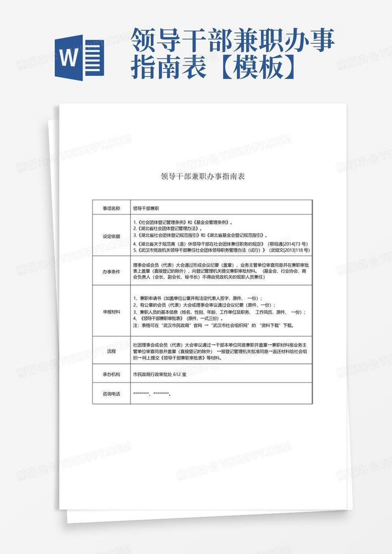 领导干部兼职情况备案表