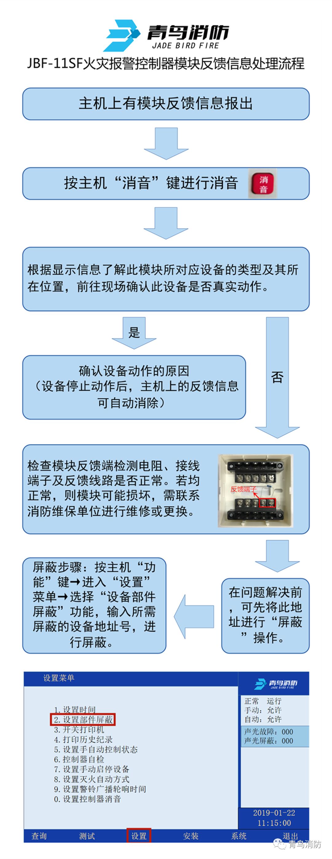 消防监控主机操作流程