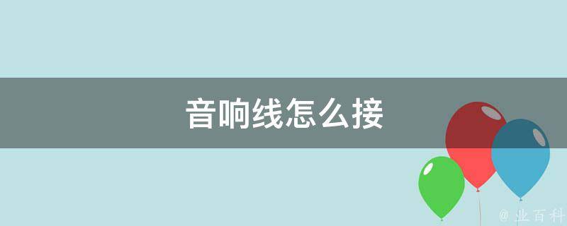 主机连接音箱的线