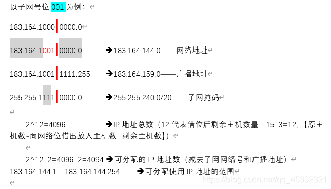 每个子网中有几位主机